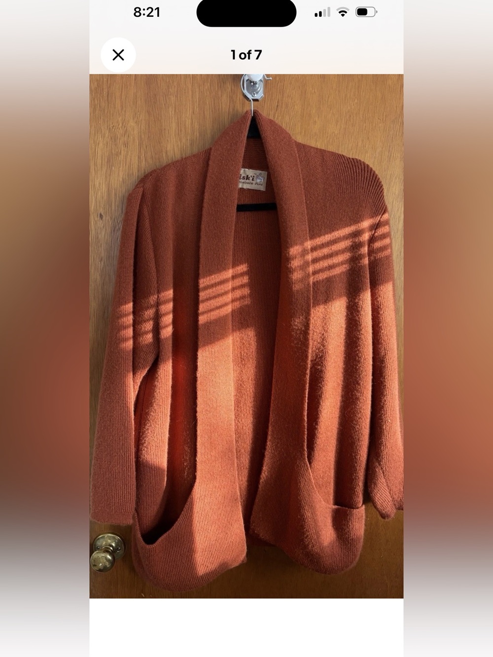 Vintage Rust Alpaca Cardigan Sweater